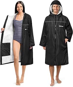 Amazon.com: SUN CUBE Swim Parka Men Women, Unisex Hooded Changing